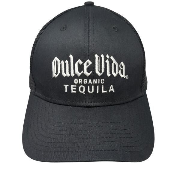 Dulce Vida Organic Tequila Snapback Trucker Hat Black One Size Mesh Back 6 Panel - Picture 1 of 10